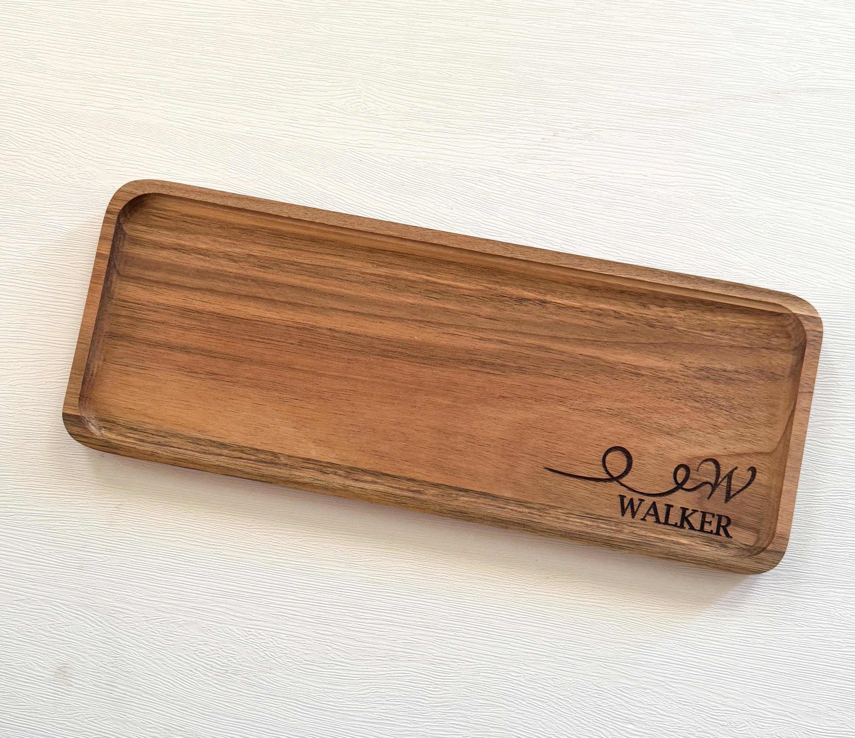 Personalized Mango Wood Key Tray: Custom Engraved Rustic Home Decor thumbnail 4