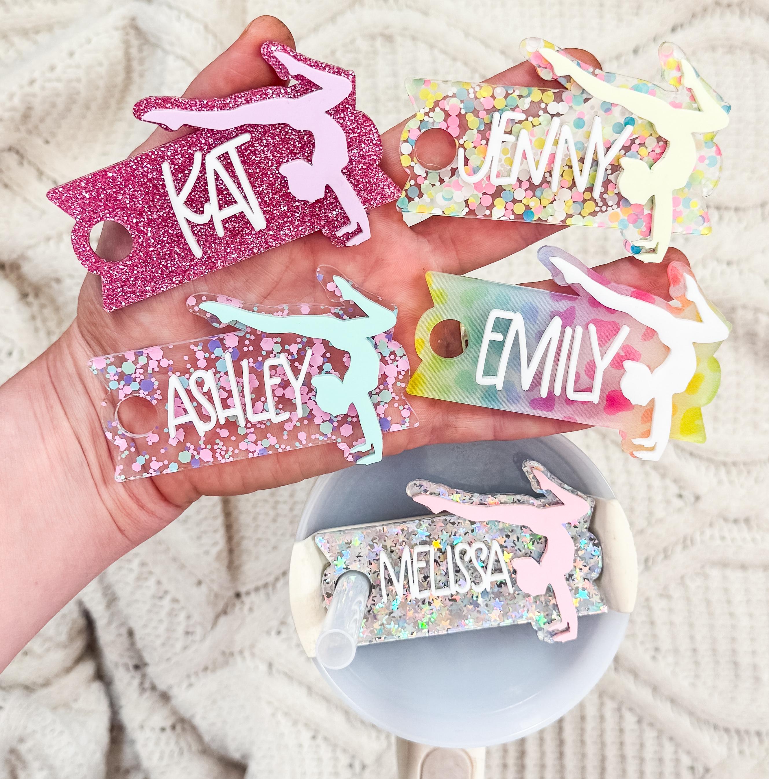 Personalized Gymnastics Tumbler Name Tag: Stanley Cup Badge
