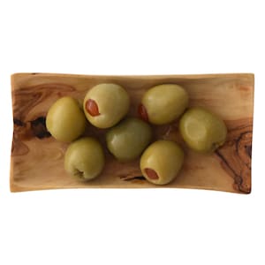 Handmade Olive Wood Rectangular Bowl - Decorative Jewelry Dish & Snack Plate - Unique Gift from Bethlehem