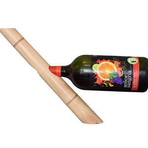 Floating Olive Wood Wine Bottle Holder, Anti-Gravity Stand, Rustic Wine Display for Home Bar