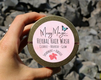 4oz - *SALE* Herbal Hair Wash - Spearmint & Hibiscus