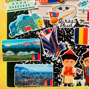 Mongolia Theme Decals Set of 15 Waterproof Stickers Mongolian Culture ...