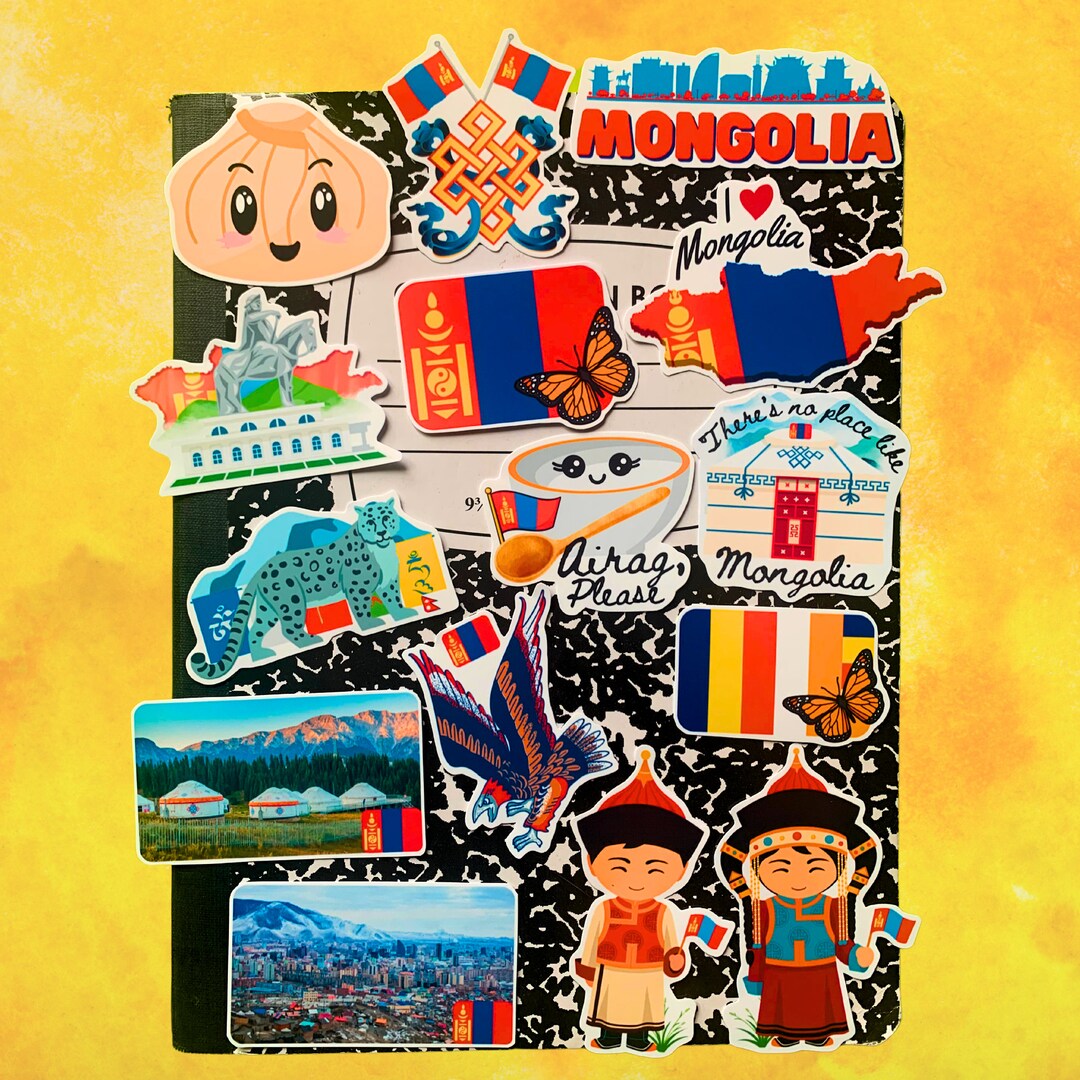 Mongolia Theme Decals Set of 15 Waterproof Stickers Mongolian Culture ...