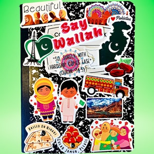 Pakistan Decals Pack of 15 Waterproof Stickers-  Pakistan Culture, Pakistani Food, Pakistan Decor, Pakistan Art, Pakistan Souvenir