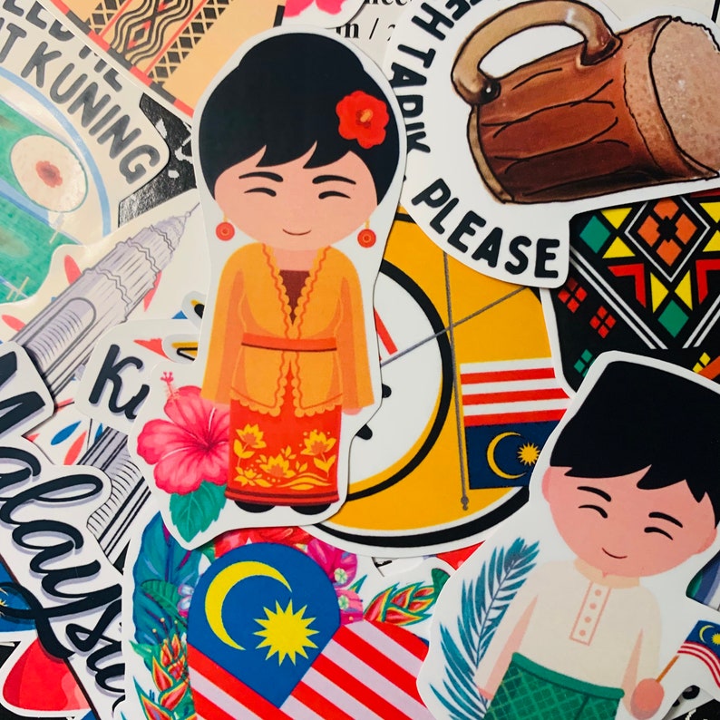 Malaysia Decals Pack of 13 Waterproof Stickers Malaysia Etsy
