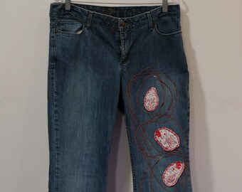 【SATIIIZ】Clown Patch Cotton Wide Work Pants Low Cut Clown-patch Pants - Etsy