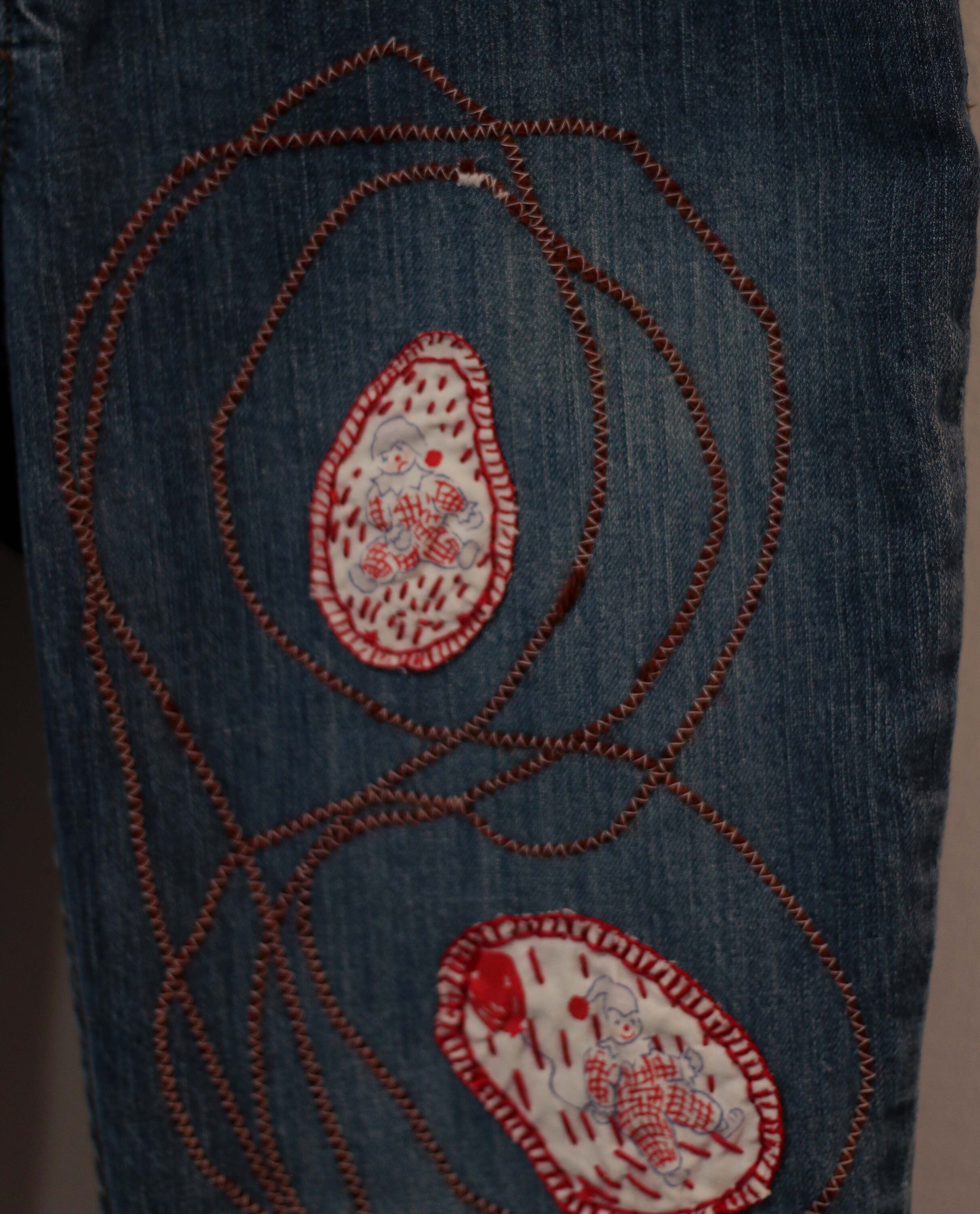 【SATIIIZ】Clown Patch Cotton Wide Work Pants Low Cut Clown-patch Pants - Etsy