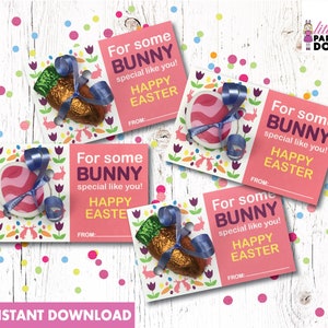For some bunny special like you! Instant download printable kid favor tags, classroom favors, Easter chocolate favor, Easter eraser favor