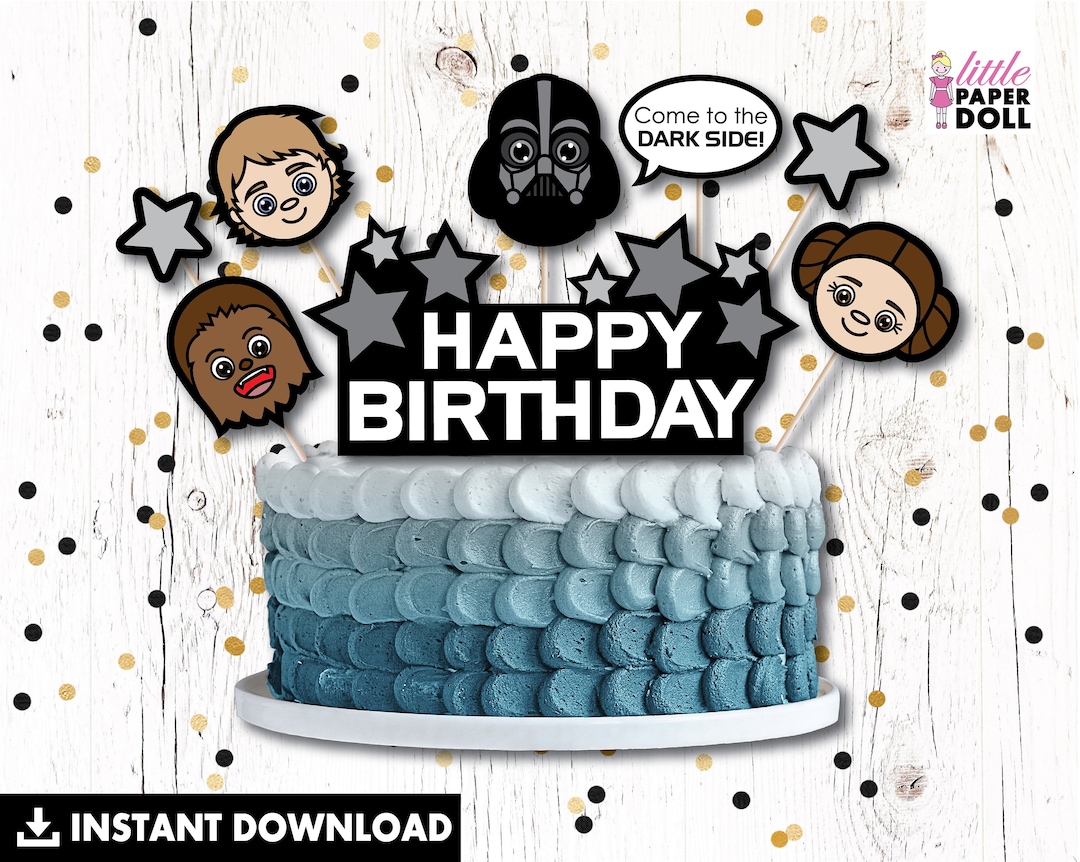 Star Wars Printable Cupcake Toppers, Star Wars Birthday Party Cupcake ...