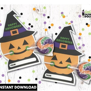 Joyeux Halloween ! TÉLÉCHARGEMENT NUMÉRIQUE IMMÉDIAT Faveur de sucette d'Halloween, étiquette de ventouse, faveur d'un camarade de classe, faveur d'âge préscolaire, faveur de Jack O'lantern