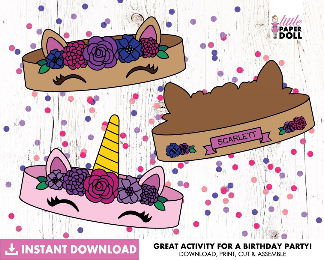 Unicorn Paper DIY Headband, Horse Paper DIY Headband, Instant Download ...