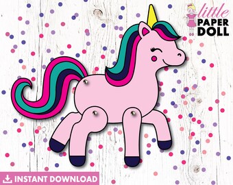 unicorn paper puppet etsy