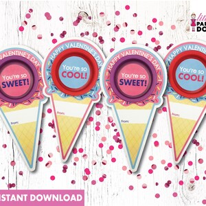 Sei così cool! Sei così dolce! DOWNLOAD IMMEDIATO Buon San Valentino cono gelato Play-Doh bomboniera, bomboniera compagno di classe, bomboniera pasta modellabile