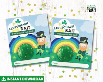Leprechaun BAIT! Catch one if you can! St. Patrick's Day instant download printable favor, St. Patty's classroom favor, chocolate coin favor