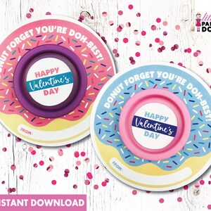 Donut dimentica di essere doh-best! DOWNLOAD IMMEDIATO Buon San Valentino bomboniera Play-Doh, bomboniera compagno di classe di San Valentino, bomboniera pasta da gioco