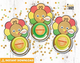 Ik hoop dat je een geweldige kalkoendag hebt, INSTANT DOWNLOAD Happy Thanksgiving gunst, kalkoen gunst, klasgenoot gunst, speel deeg gunst