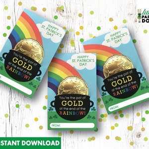 Vous êtes le pot d’or au bout de l’arc-en-ciel, l’étiquette imprimable à téléchargement instantané de St. Patrick, la faveur de la pièce en chocolat, l’arc-en-ciel, le pot d’or