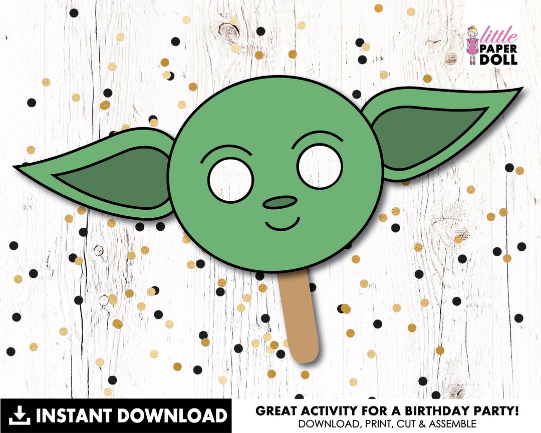 Star Wars INSTANT DOWNLOAD Paper Yoda Face Masks, Star Wars Kids Craft