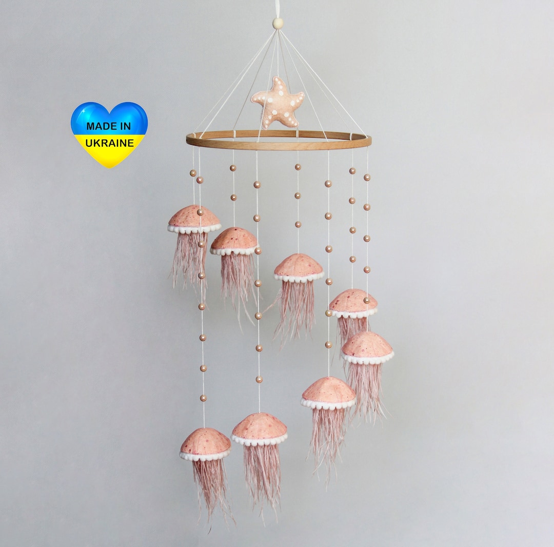 Baby Mobile With Jellyfish Mobile Baby Ocean Nursery Mobile for Girl