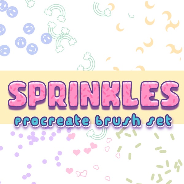 Sprinkles Procreate Brush set | perfect for backgrounds, cakes and donuts | confetti brush | candy and sweets brush for bakery