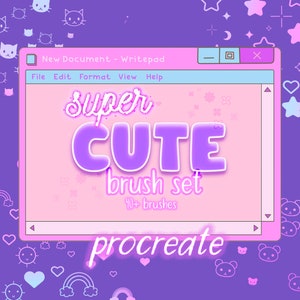 Super Cute Procreate Brush Stamp Set |  Kawaii Brushset | Y2K Aesthetic Brush | Sparkle and Star Procreate Brushes | KidCore Flower Brush