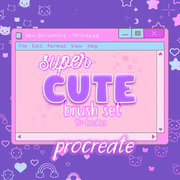 Super Cute Procreate Brush Stamp Set |  Kawaii Brushset | Y2K Aesthetic Brush | Sparkle and Star Procreate Brushes | KidCore Flower Brush