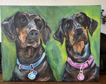 Custom Dog Acrylic Painting | Dog Painting from Photo | Custom Pet Portrait | Personalized Pet Art |commissioned pet painting