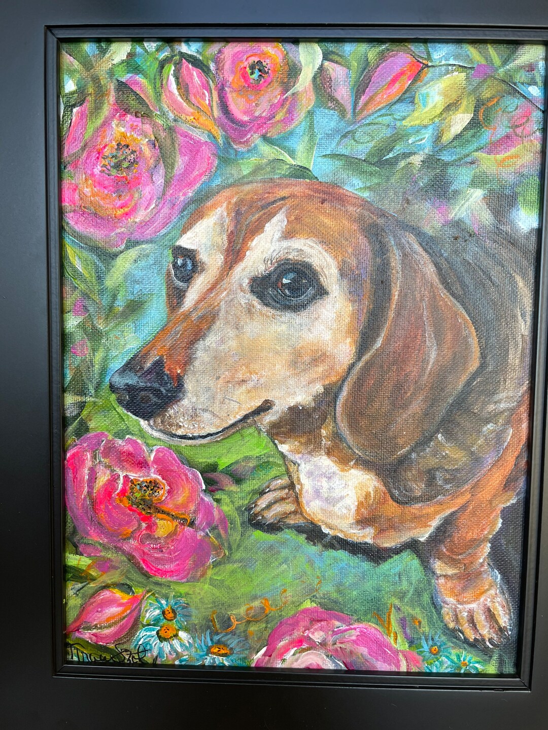 Custom Dog Acrylic Painting | Dog Painting From Photo | Custom Pet ...