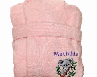 Koala Customizable children's bathrobe several sizes to choose from from 12 months to 12 years old