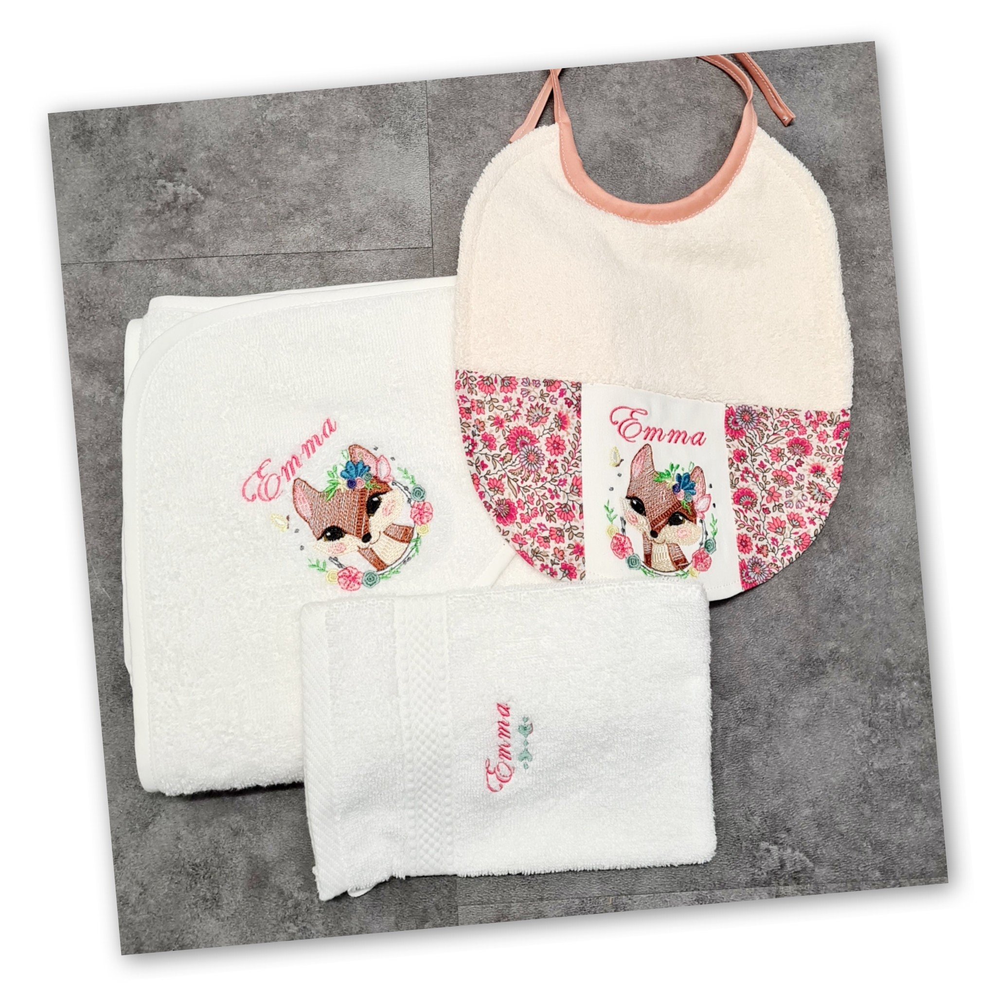 Coffret Cadeau Brodée sur Commande cm Renarde Attention Le Tissu Peut Être Différent en Fonction Du 