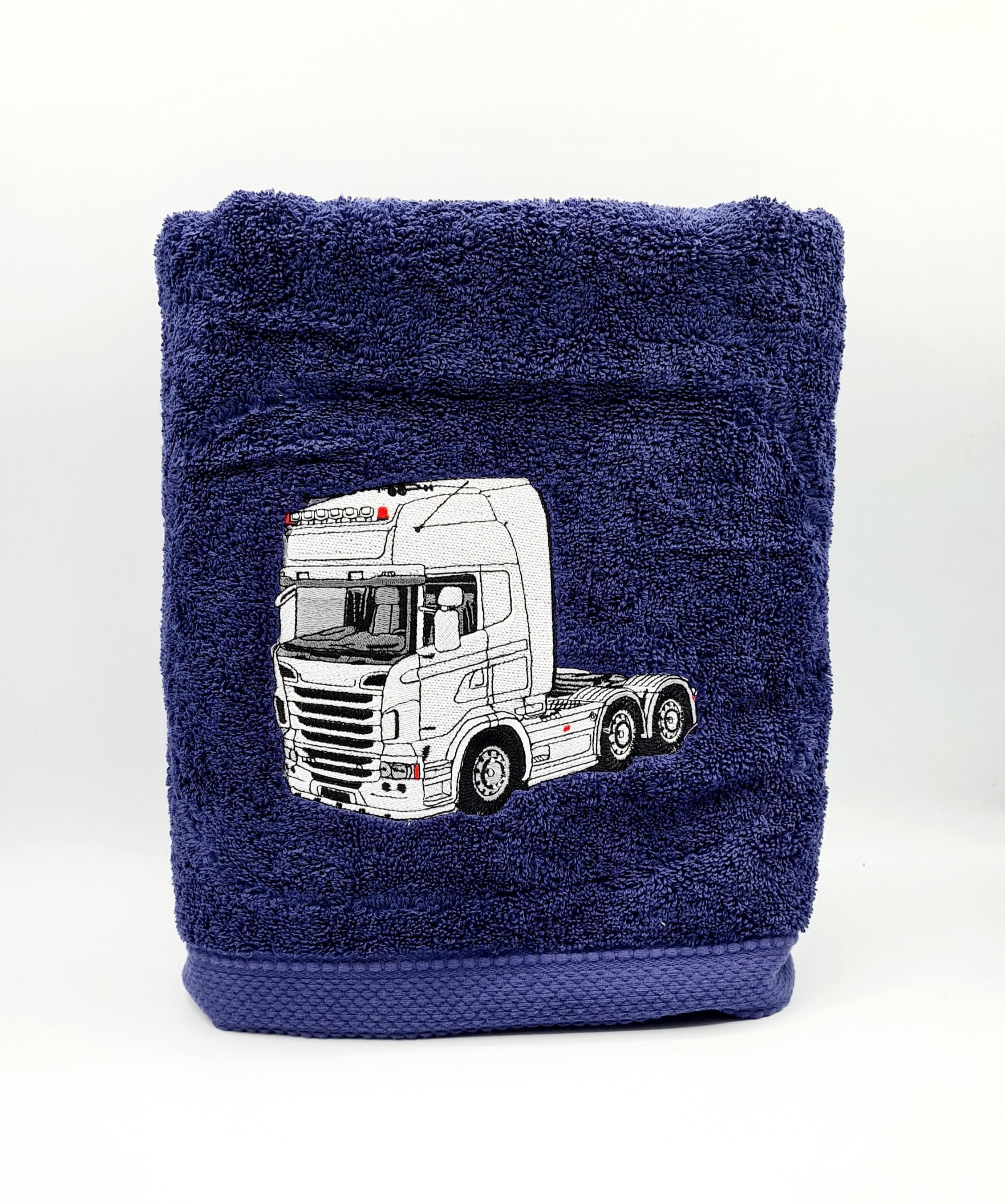 Linge de Toilette Brodée sur Commande Serviette ou Drap Bain Camion Scania