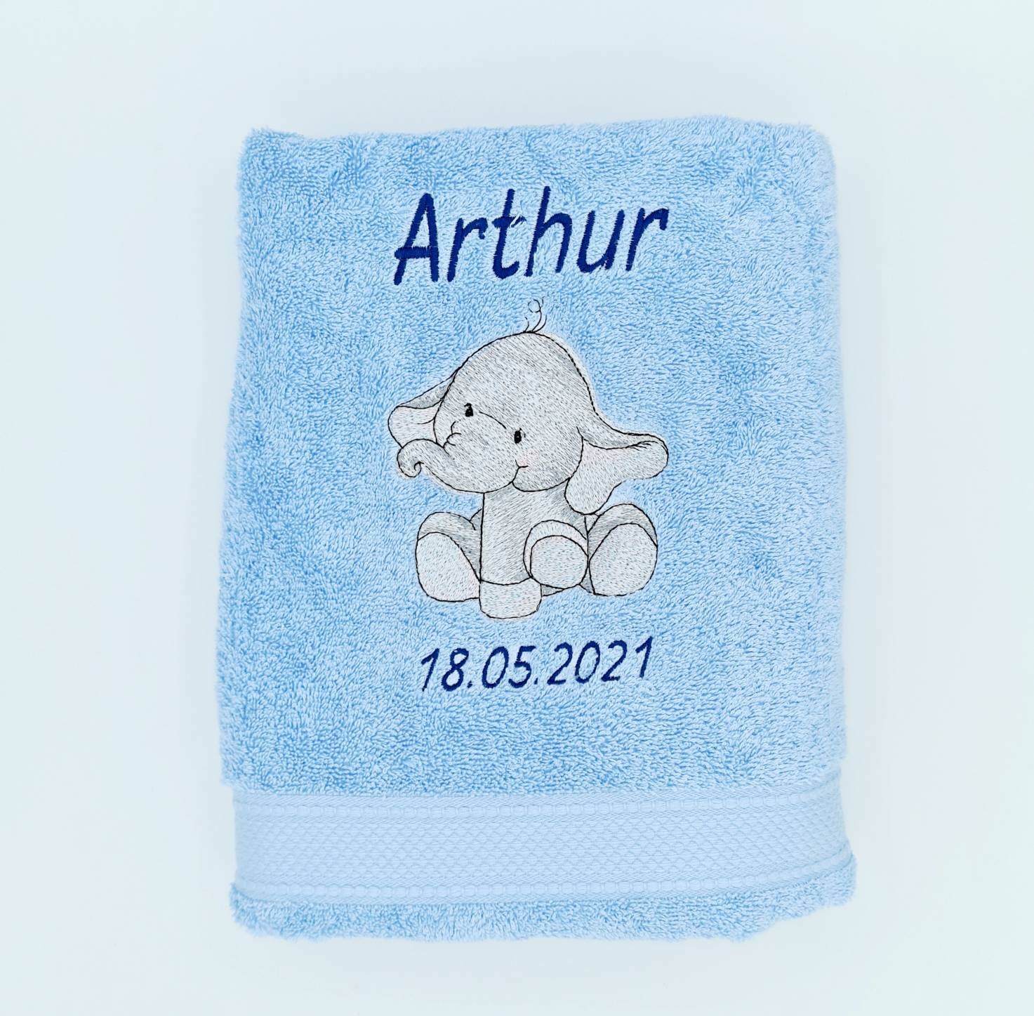 Serviette Brodée sur Commande cm Éléphant