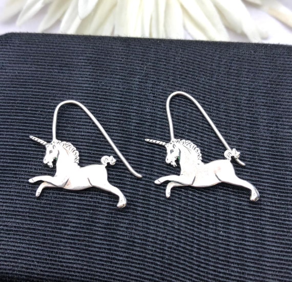 Handmade Sterling Silver Unicorn Earrings - image 3