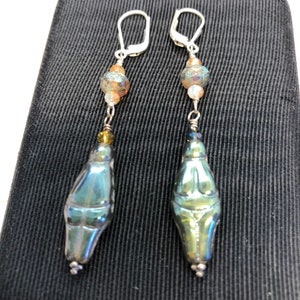 Mother Goddess Czech Glass & Sterling Silver Earrings