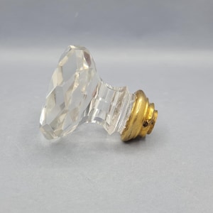 Antique glass handle, solid brass or gilt bronze ring, Loft style, antique door, coat hook, boudoir decor, 1900s