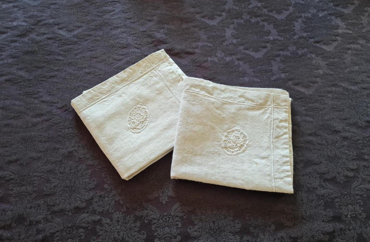 Lot De 2 Galons Anciens En Coton - Style Folklorique - 97x2 Cm & 94x5 Cm - Vintage
