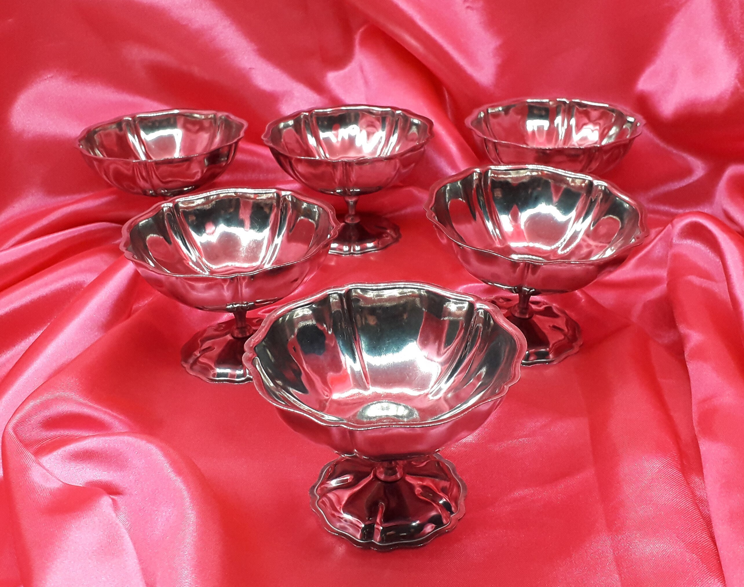 6 standing cups solid stainless steel dessert cup sorbet Etsy