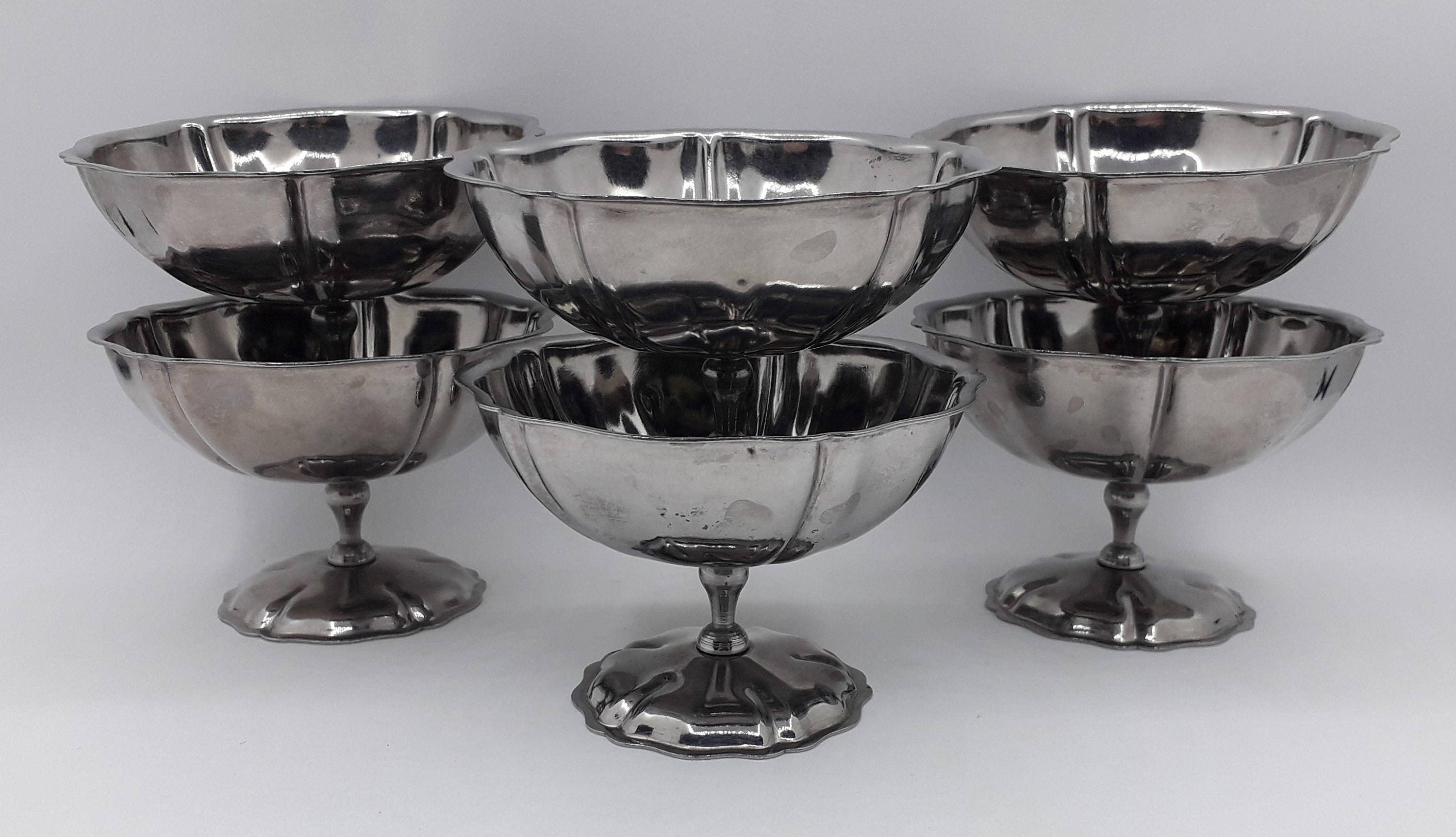 6 standing cups solid stainless steel dessert cup sorbet Etsy