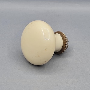 Antiker runder Türgriff aus weißem Porzellan, Loft, Industriestil, Bauernhausstil, Landhausstil, Küche, Napoleon III., Viktorianischer Stil, 1880/1900