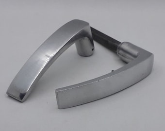 Old pair of door handles, double handle, aluminum, Loft, Industrial, Farm, Countryside, old door, Art Deco, circa 1930