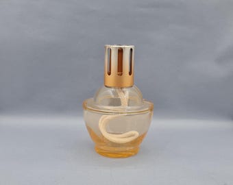 Lâmpada Berger completa, vidro âmbar, aroma aromático, fragrância ambiente, lâmpada de óleo perfumada, década de 1980