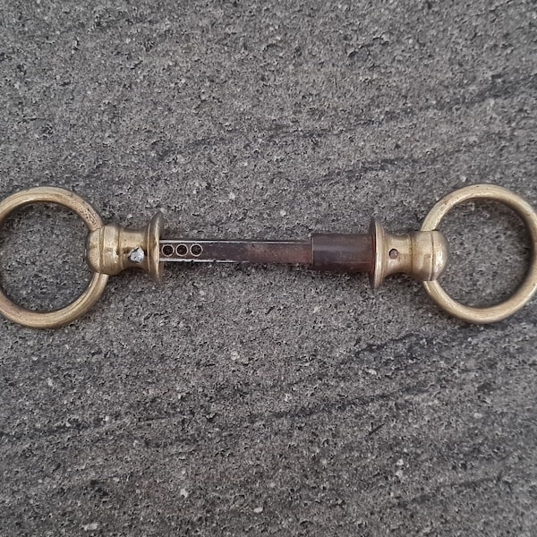 Superbe et rare ancienne paire de poignées de porte, en laiton massif ou bronze doré, formant anneaux, Loft, Ferme, Campagne, vers 1900