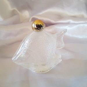 Glazen parfumfles, Avon, vis, parfumcollectie, Lecythiophilia, boudoirdecor, Vintage, jaren 70