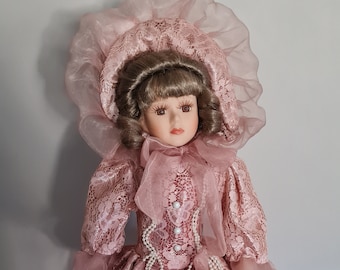 Old Doll, Porcelain Head, Collectible Doll, Belle Époque Doll, Victorian Doll, Costumed Doll, Vintage