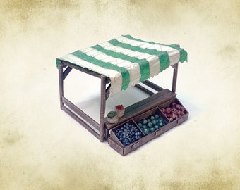 Handmade Miniature Fruit Merchant Stall: 28mm Painted Terrain