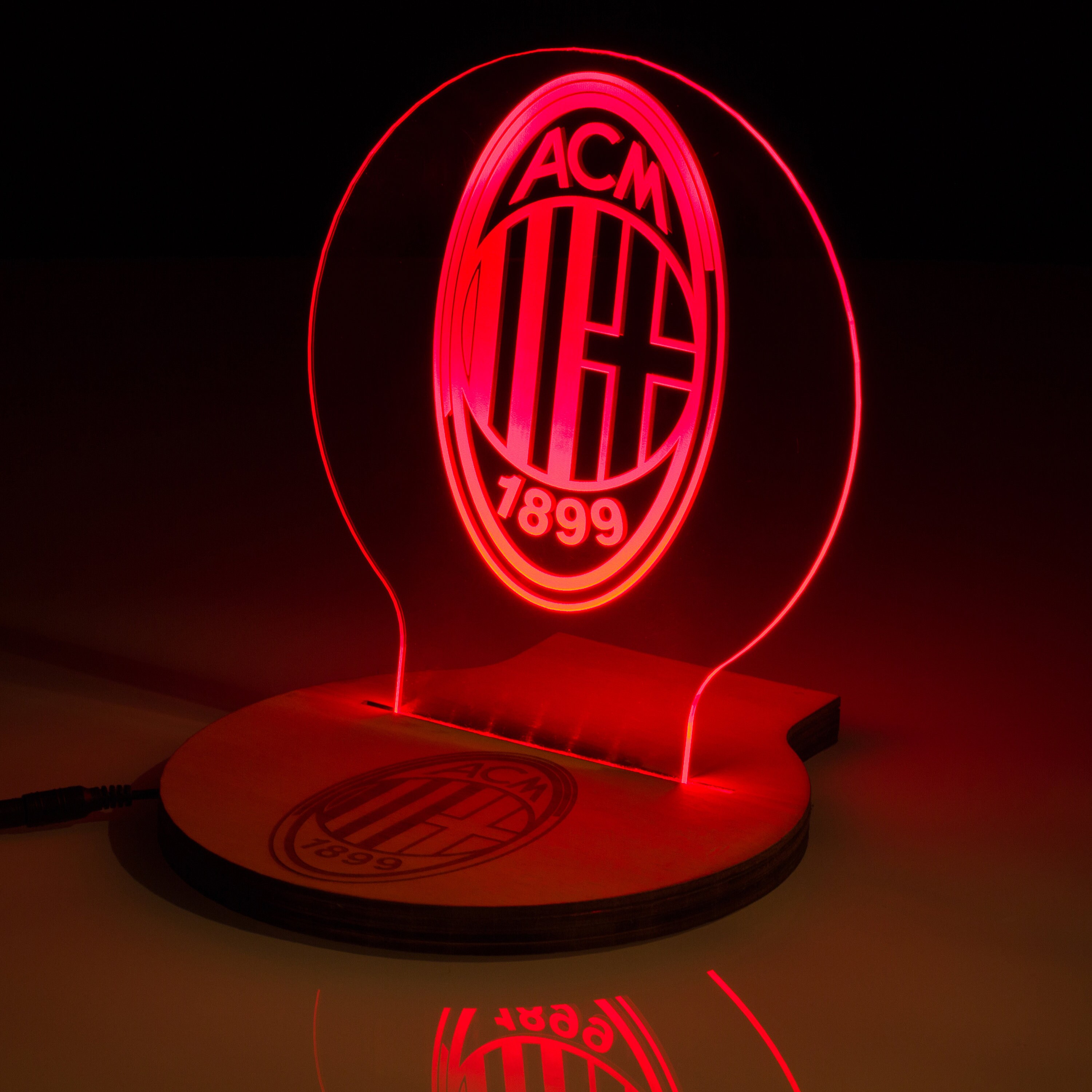 Milan FC LED Night Light 3d illusion modern night light Desk | Etsy