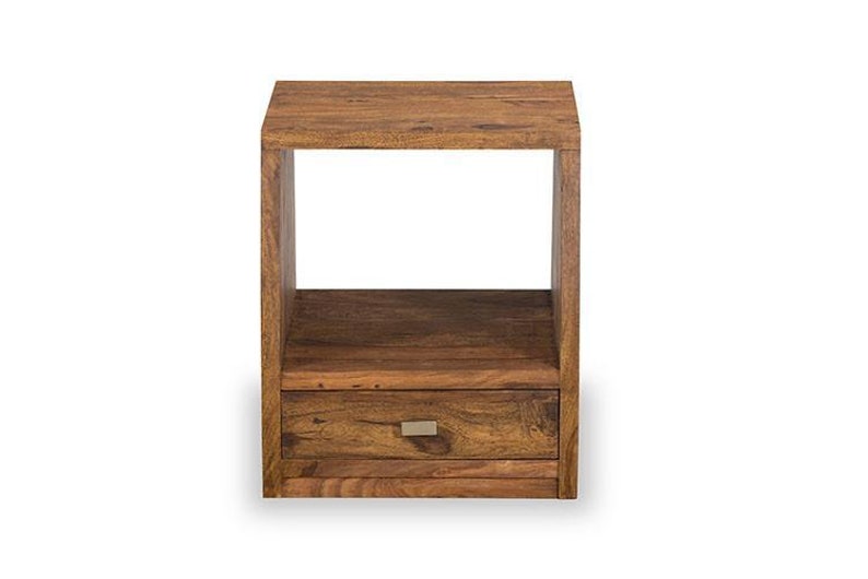 Solid Wood Slant Bedside with Drawer