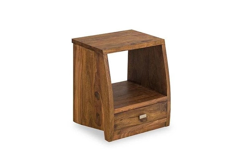 Solid Wood Slant Bedside with Drawer