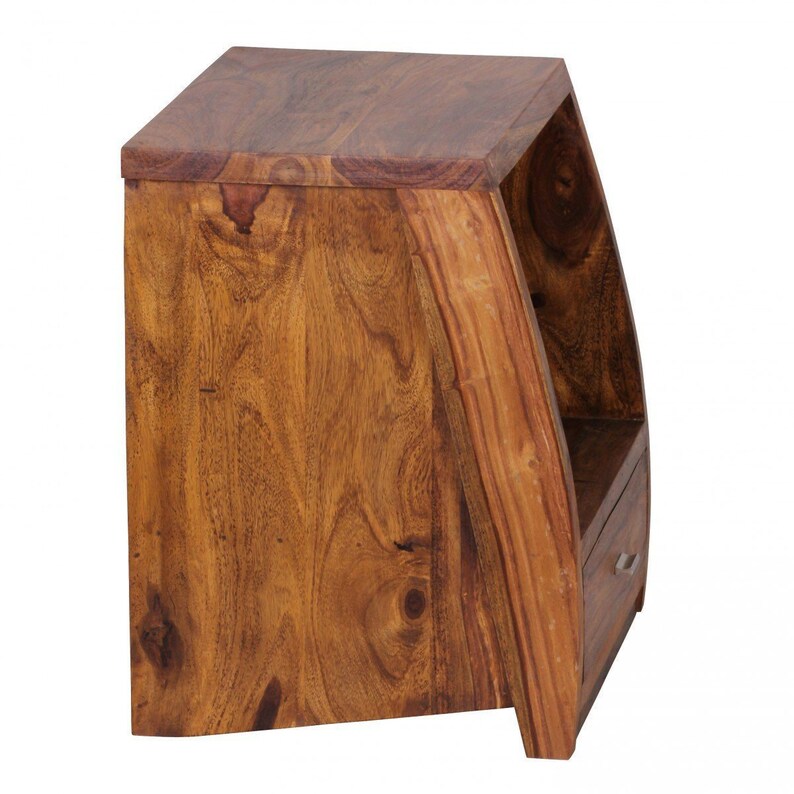 Solid Wood Slant Bedside with Drawer
