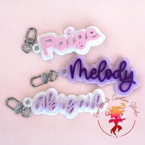 Acrylic Keychain, Backpack Tags, Kids Keychains, Name Tag, Kids Luggage Tag, Diaper Bag Tag, Personalized Keychain